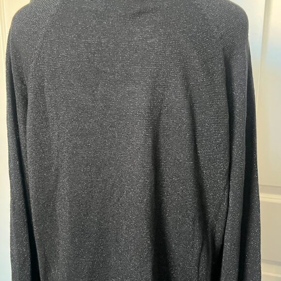 Michael Kors Silver Black Long Sleeve Striped Metallic Sweater Size Large - Picture 8 of 12
